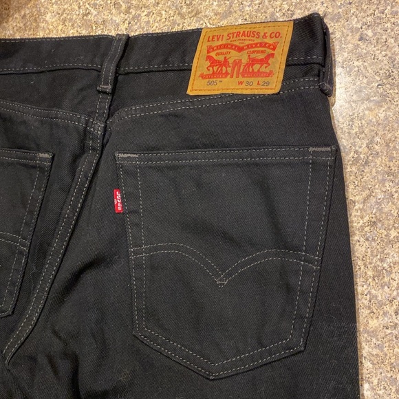 Levi Straus & Co. 505 Black Jeans Tag Says W30 L29 - Picture 11 of 17